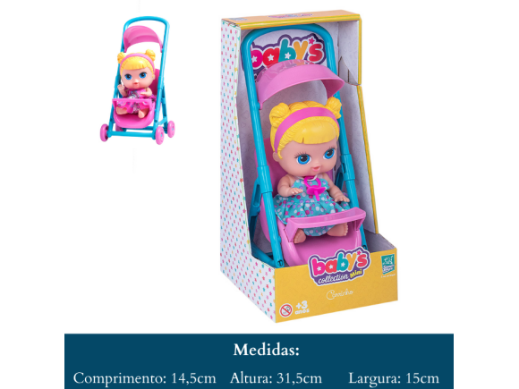 BONECA BABYS COLLECTION MINI CARRINHO