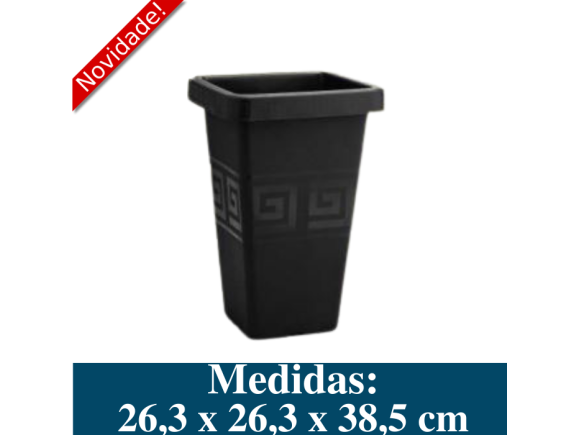 TACHO VASO  GREGO QUADRADO P 13L - PRETO REF 0477