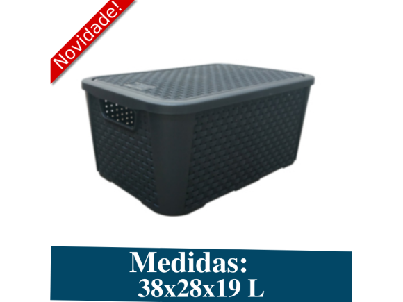 ORGANIZADOR RATTAN PRETO 17 LITROS N3 17 LITROS  2061