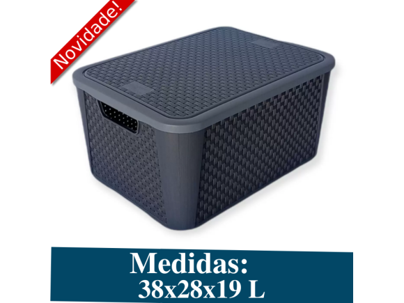 ORGANIZADOR RATTAN CINZA 17 LITROS N 3 2066