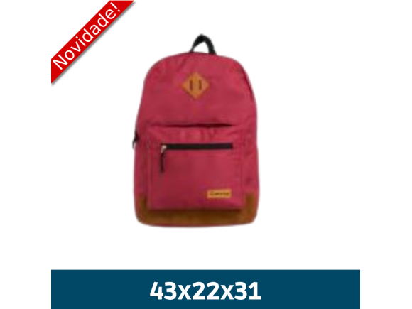 MOCHILA CASUAL EM POLIESTER VINHO E MARROM YS29158V