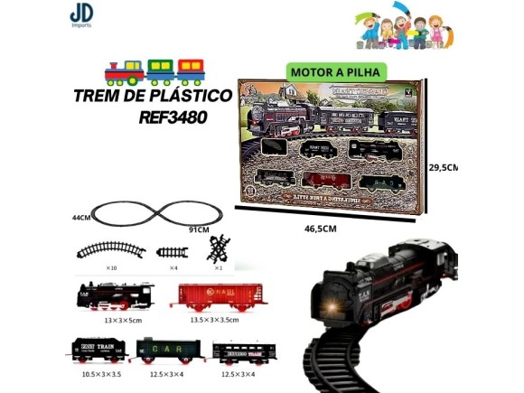  BRINQUEDO TREM DE PLASTICO C/ MOTOR A PILHA, MEDIDAS 25X20  TK-AB2661