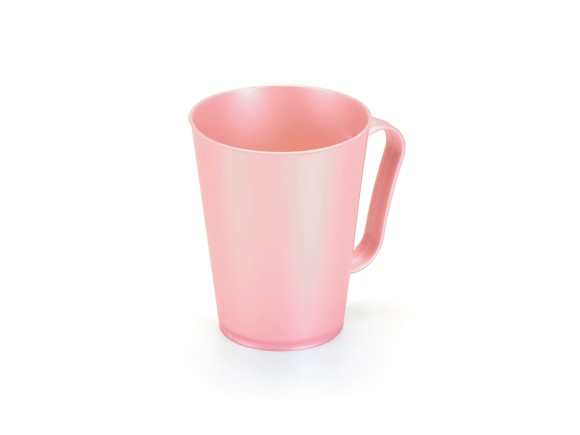 CANECA PLASTICO CONICA 430ML  ROSA PEROLADO REF;1831