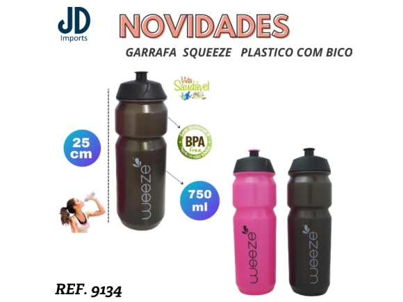 GARRAFA  SQUEEZE PLASTICO COM BICO 750ML   CB1027