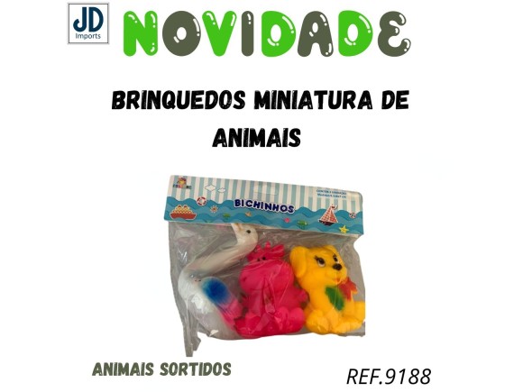 BRINQUEDOS MINIATURAS DE ANIMAIS COM 3 PECAS  VINIL  PD-47203-47